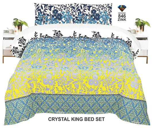 Piece - Diamond Cotton Printed Bedsheet  King Size  ZB-004