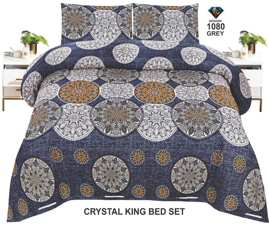 Piece - Diamond Cotton Printed Bedsheet King Size   ZB-002