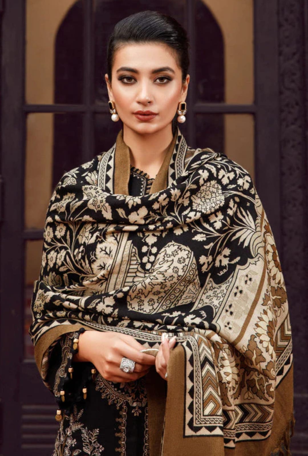 3 Piece - Unstitched Dhanak Thick Embroidered Suit With Digital Printed Wool Shawl ZS-023